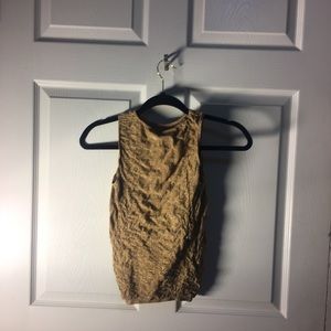 One size fit all Gold metallic spandex tank top